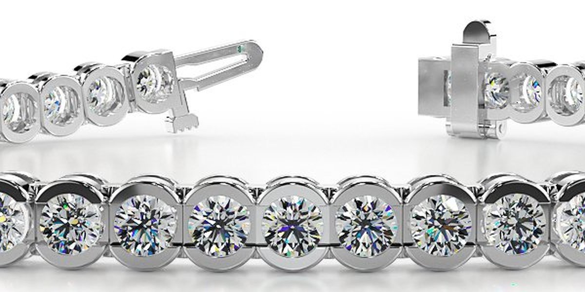 Birdie Bracelet, half bezel setting, open sides on each diamond, by Homsy Jewelers Boston