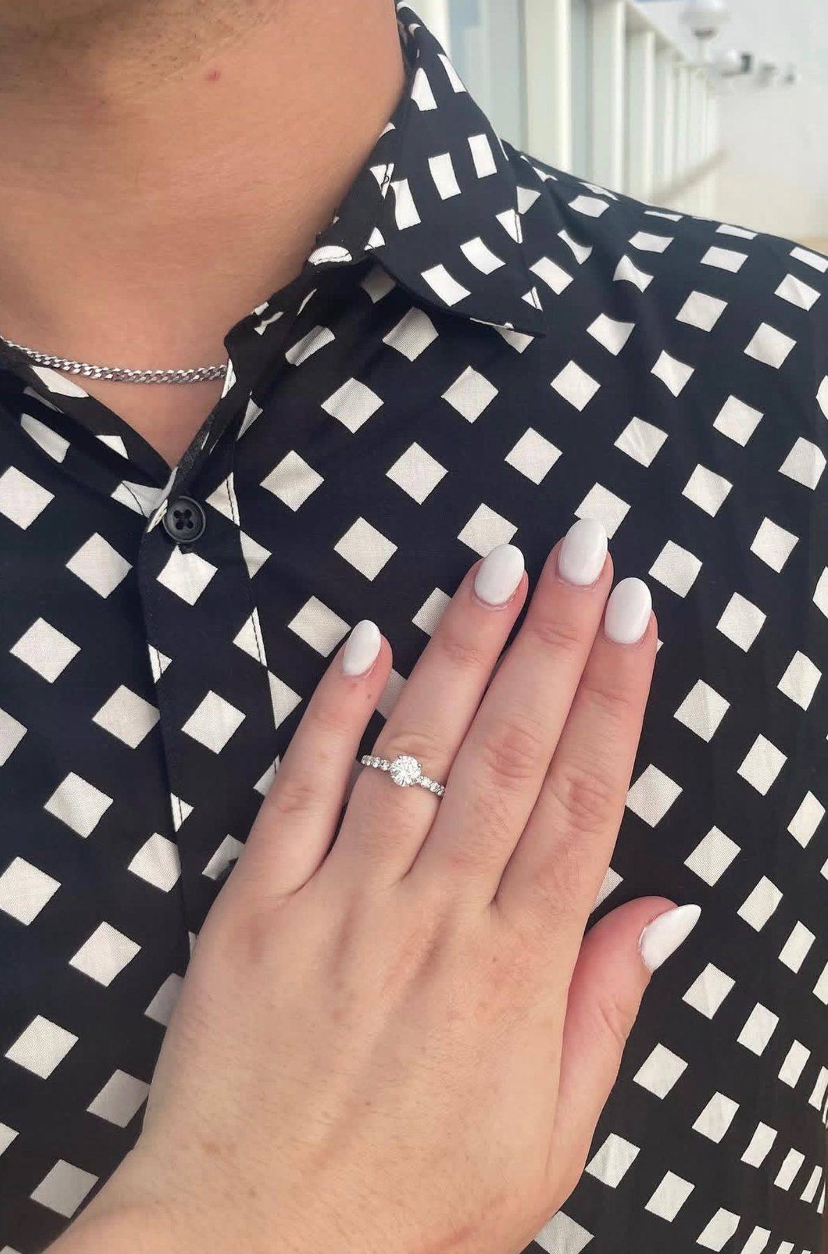 A round brilliant diamond engagement ring from Homsy Jewelers