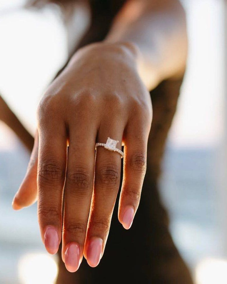 Princess cut diamond engagement ring at Homsy Jewelers