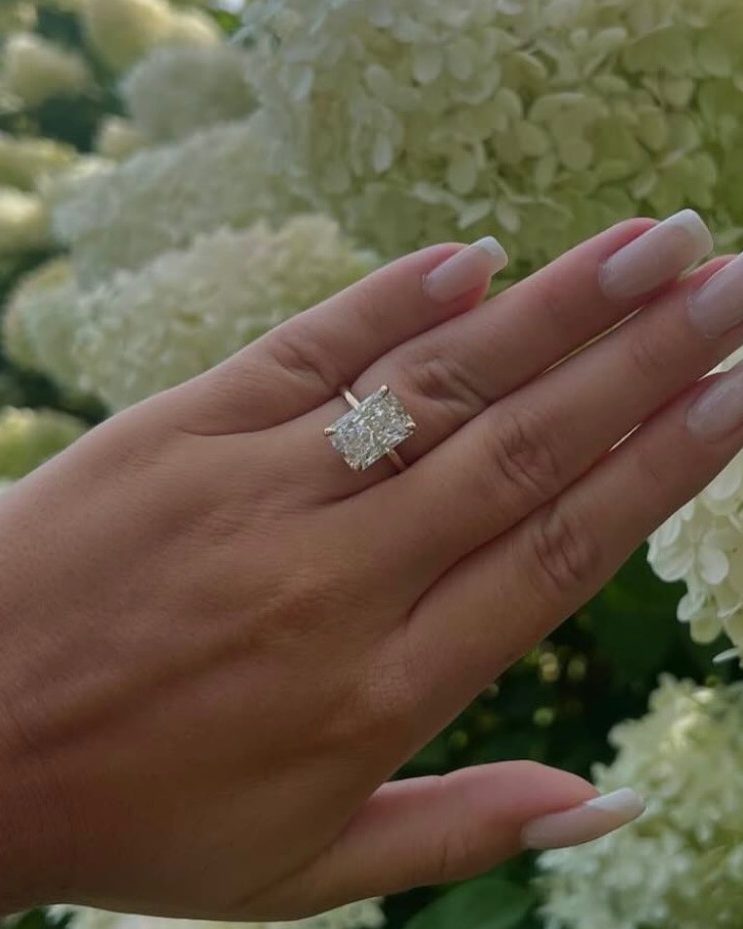 Radiant cut diamond engagement ring at Homsy Jewelers